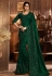 Dark green silk saree with blouse  5412